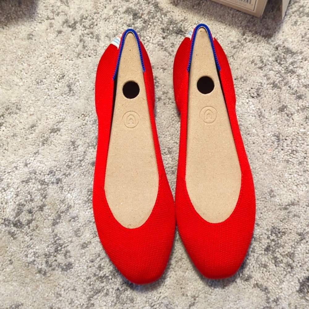 8.5 Rothy's Cardinal square toe flats